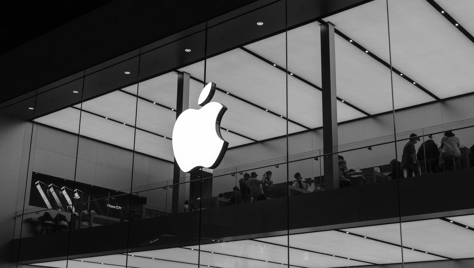 Le logo Apple sur l'un de ses magasins.